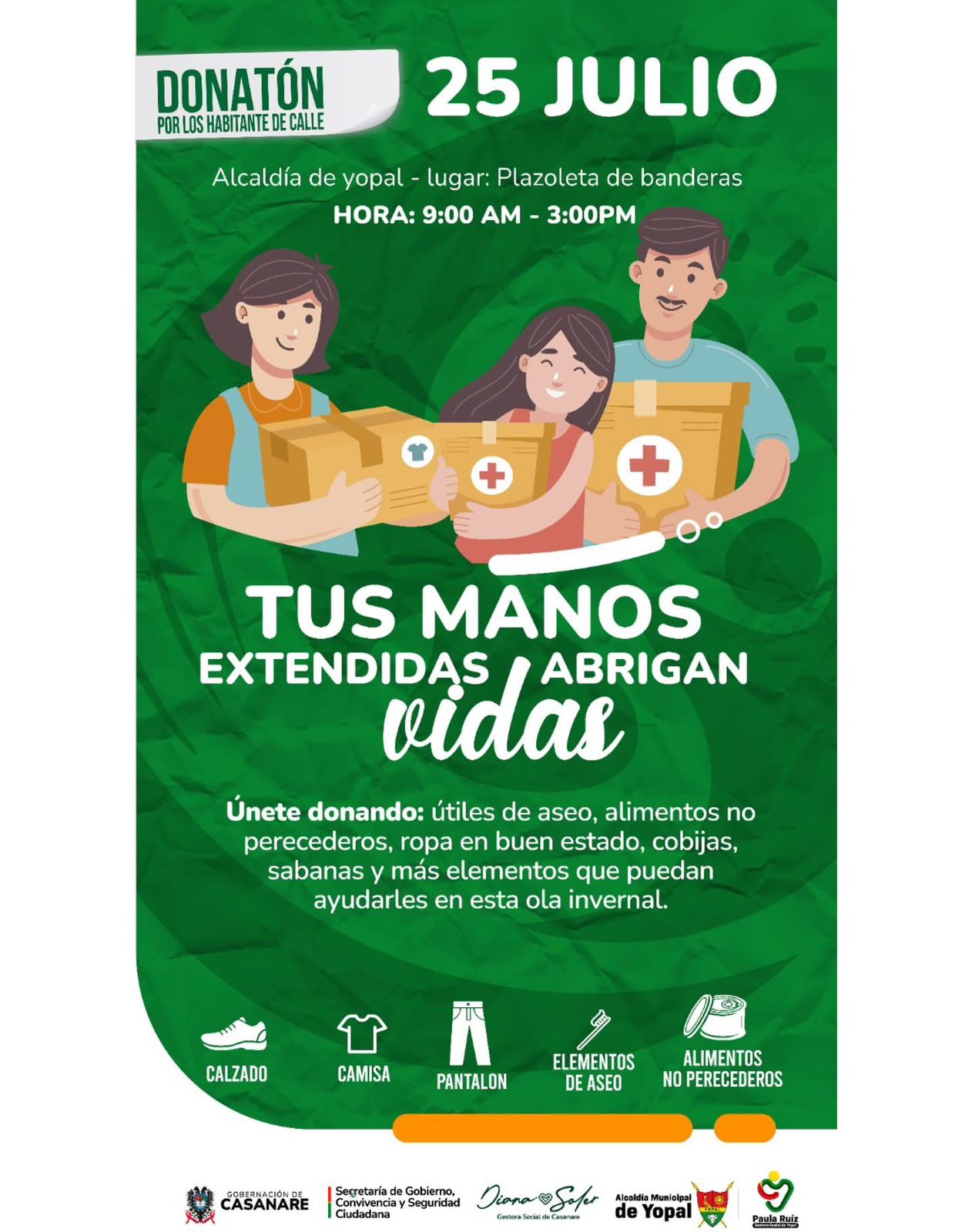 DONATON POR LOS HABITANTE DE CALLE