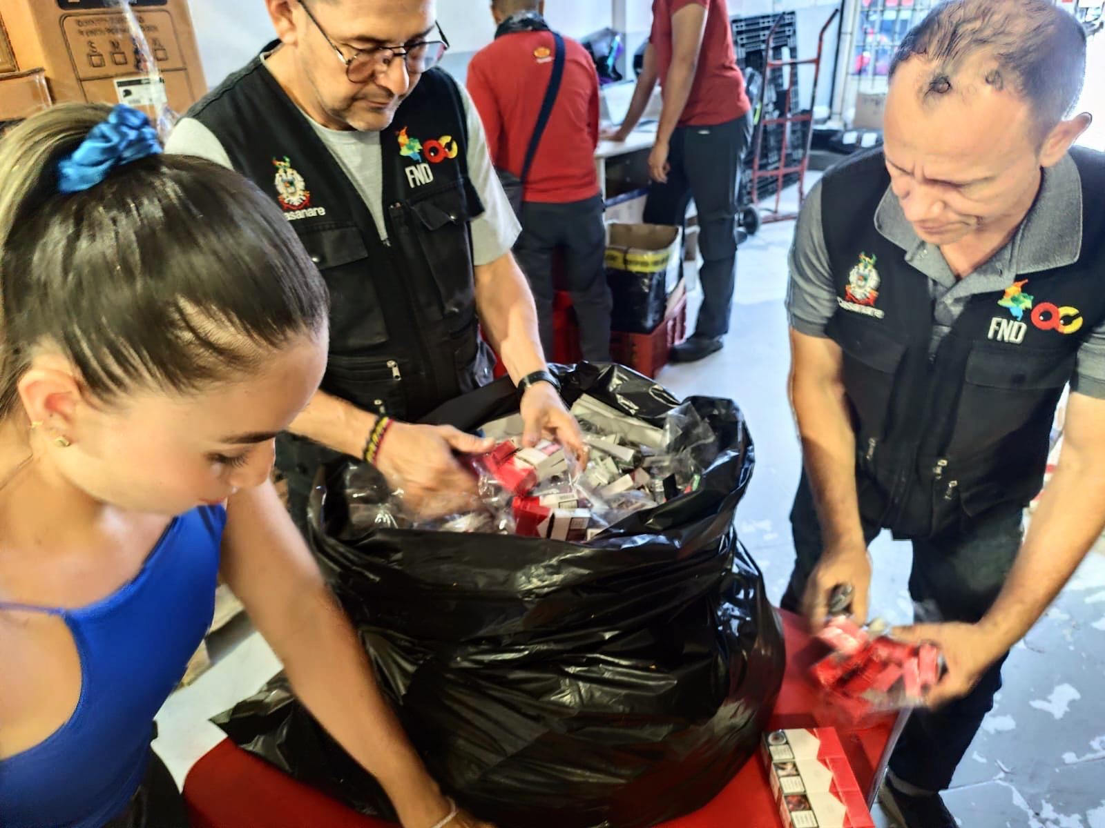 DESTRUIDOS 212 PAQUETES DE 10 Y 20 UNIDADES DE CIGARRILLOS EN YOPAL