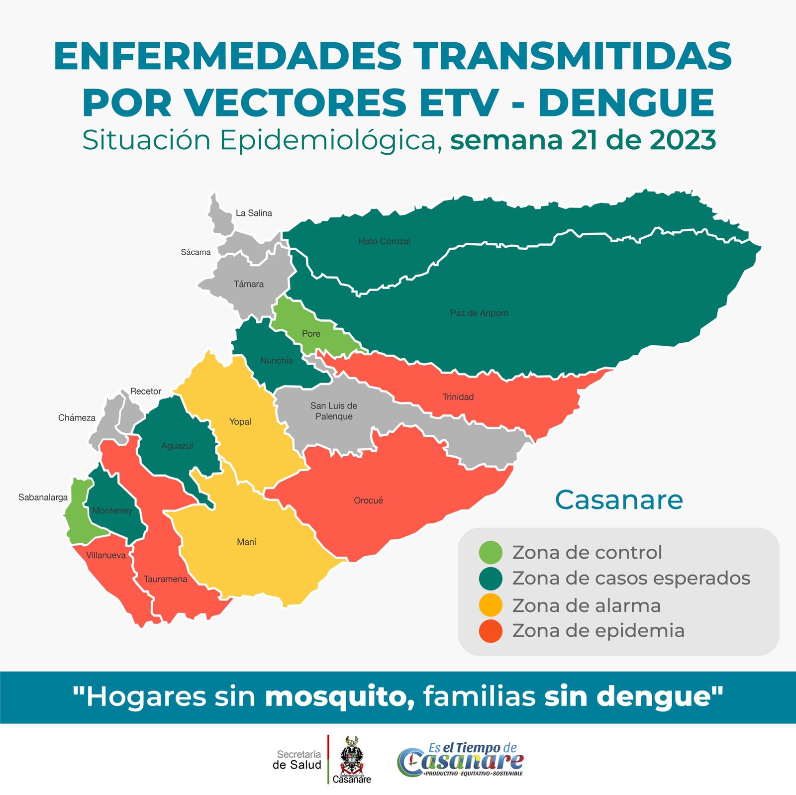 2 municipios de Casanare en alarma por dengue